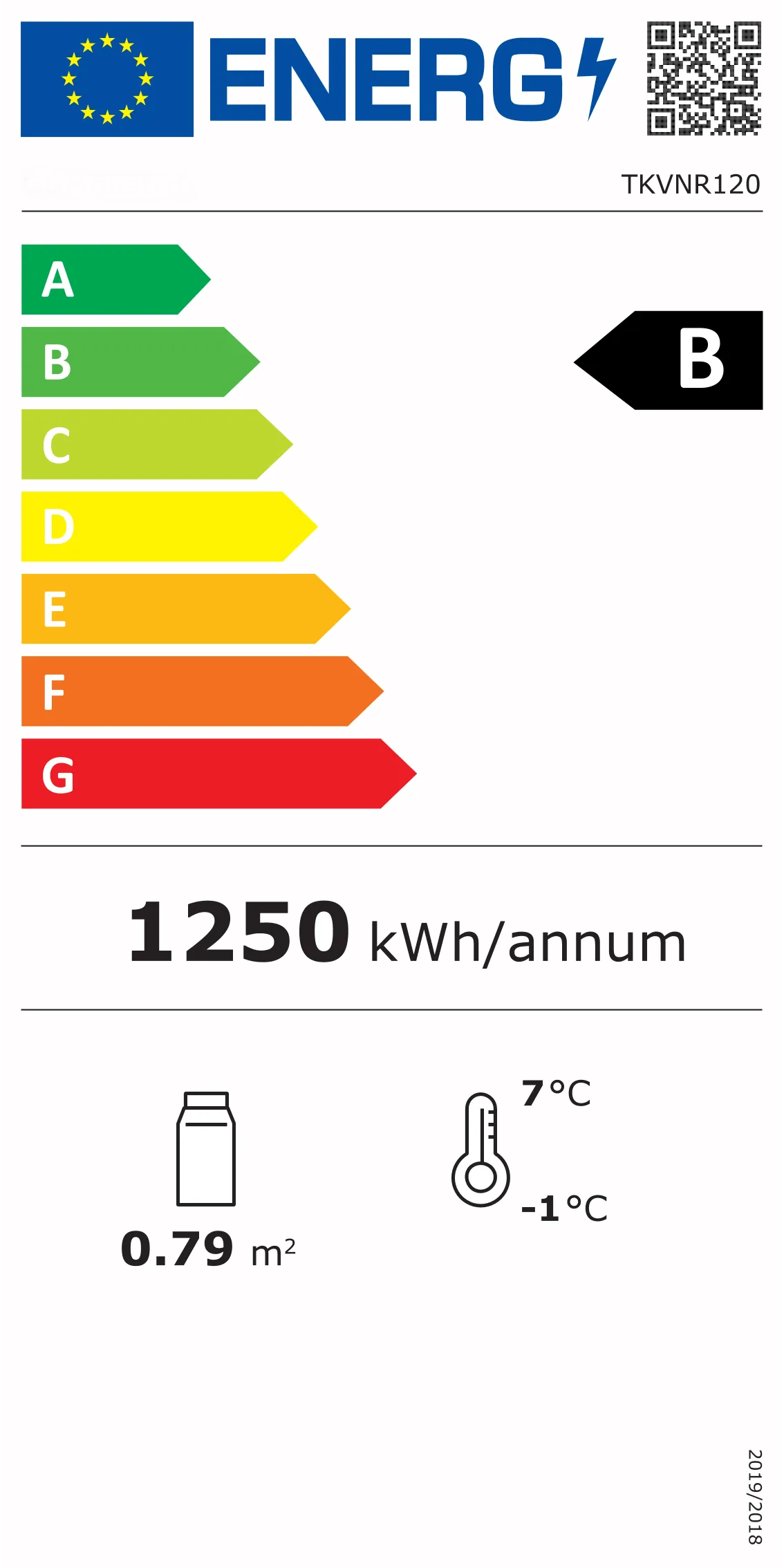 120 STOLNÍ CHLAZENÁ VITRÍNA - energetický štítek