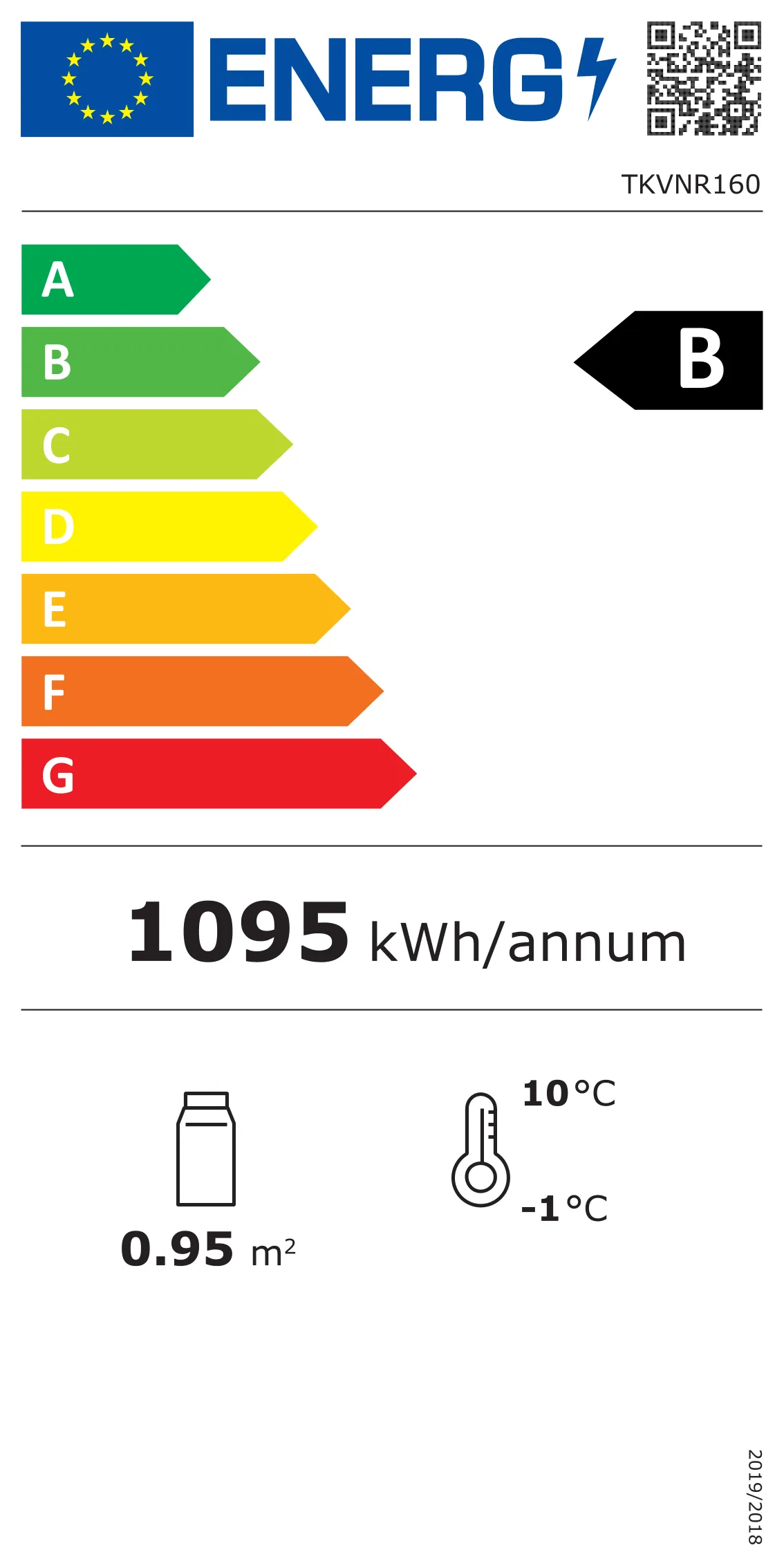 160 STOLNÍ CHLAZENÁ VITRÍNA - energetický štítek