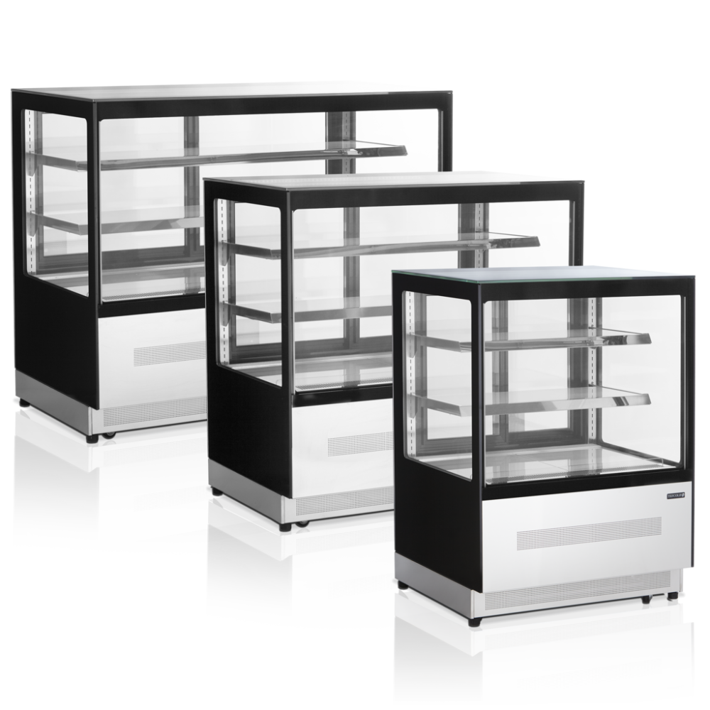 TEFCOLD LPD 1200 F BLACK , CUKRÁŘSKÁ VITRÍNA CHLADÍCÍ S VENTILÁTORY, DYNAMICKÉ CHLAZENÍ