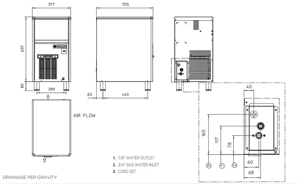 SIMAG SDH 40 AS, 41 kg VÝROBNÍK LEDU chlazený VZDUCHEM