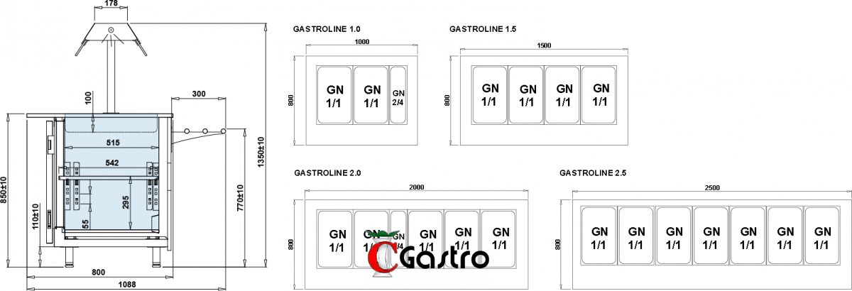 IGLOO GASTROLINE 1.0 CHLADÍCÍ VÝDEJNÍ PULT SAMOOBSLUŽNÝ - výdejní linka