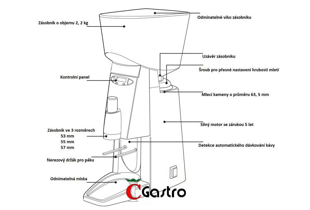 SANTOS N 55BF FRESH KÁVOMLÝNEK JEDNOPORCOVÝ