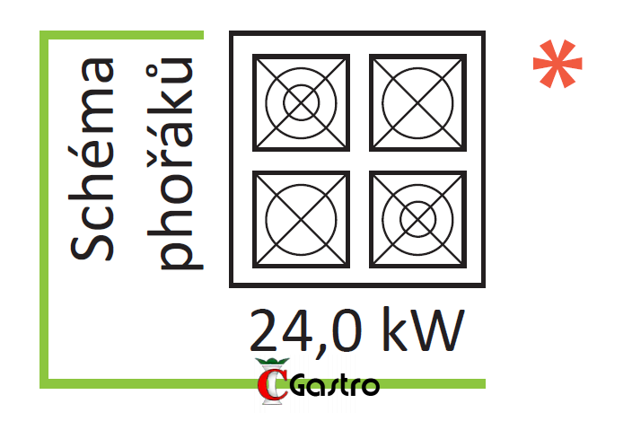 Plynový sporák KROMET 700.KG-4 / hořáků 4