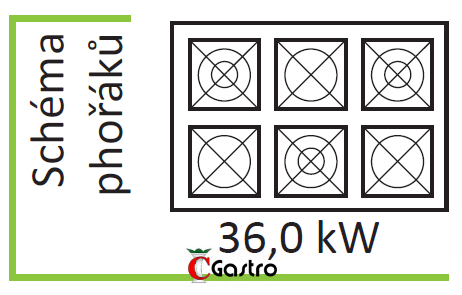 Plynový sporák KROMET 700.KG-6 / hořáků 6