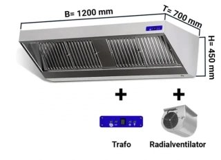 DIGESTOŘ WMR120x70 PROFESIONÁLNÍ s motorem, regulátorem otáček, filtrem a svítidlem