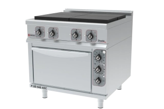 GastroHaal P.SE-940-ASC Elektrický sporák s horkovzdušnou troubou - vařidlo, 4x hranaté plotny