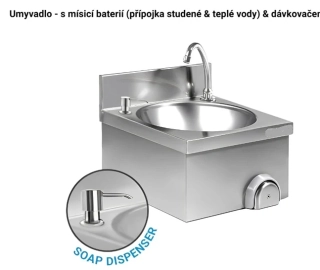 UMYVADLO S MÍSÍCÍ BATERIÍ A DÁVKOVAČEM MÝDLA