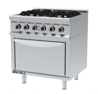 GASTROHAAL  SPORÁK SPE-740 C KOMBINOVANÝ , plynový s elektrickou horkovzdušnou troubou GN1/1