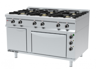 GASTROHAAL SPORÁK SPE-960 NSC KOMBINOVANÝ, s elektrickou horkovzdušnou troubou 2/1,