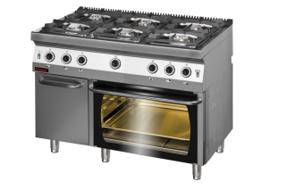 Plynový sporák s plynovou troubou KROMET 700.KG-6/PG-2SD , hořáků 6