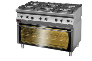 Plynový sporák s elektrickou troubou KROMET 700.KG-6/PE-3 / hořáků 6