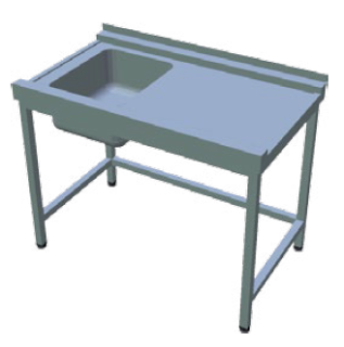 C GASTRO KSMD-P(L) VSTUPNÍ STŮL K MYČCE 1500x700x900 se dřezem